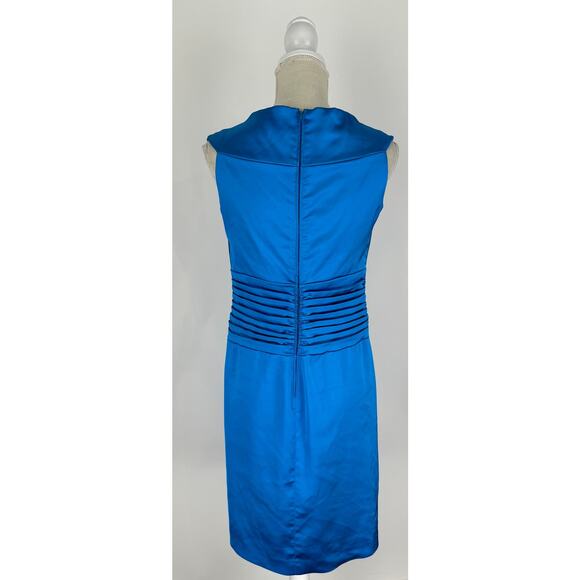 Tadashi Collection Womens Blue Sheath Dress V Neck Size Medium Sleeveless Formal - Picture 5 of 11